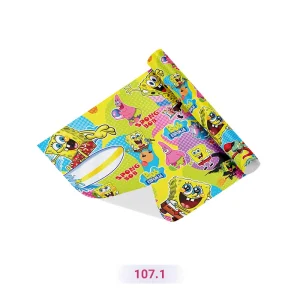 کاغذ کادو طرح باب اسفنجی زرد رنگ (کد 107.1)