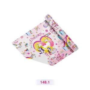 کاغذ کادو طرح اسب تک شاخ (یونیکورن) صورتی رنگ (کد 148.1)