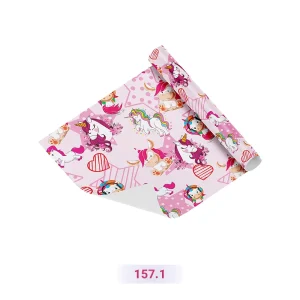 کاغذ کادو طرح اسب تک شاخ (یونیکورن) صورتی رنگ (کد 157.1)