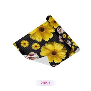 کاغذ کادو طرح گل بابونه مشکی رنگ