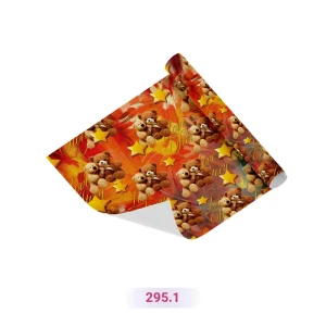 کاغذ کادو طرح عروسک خرسی نارنجی رنگ