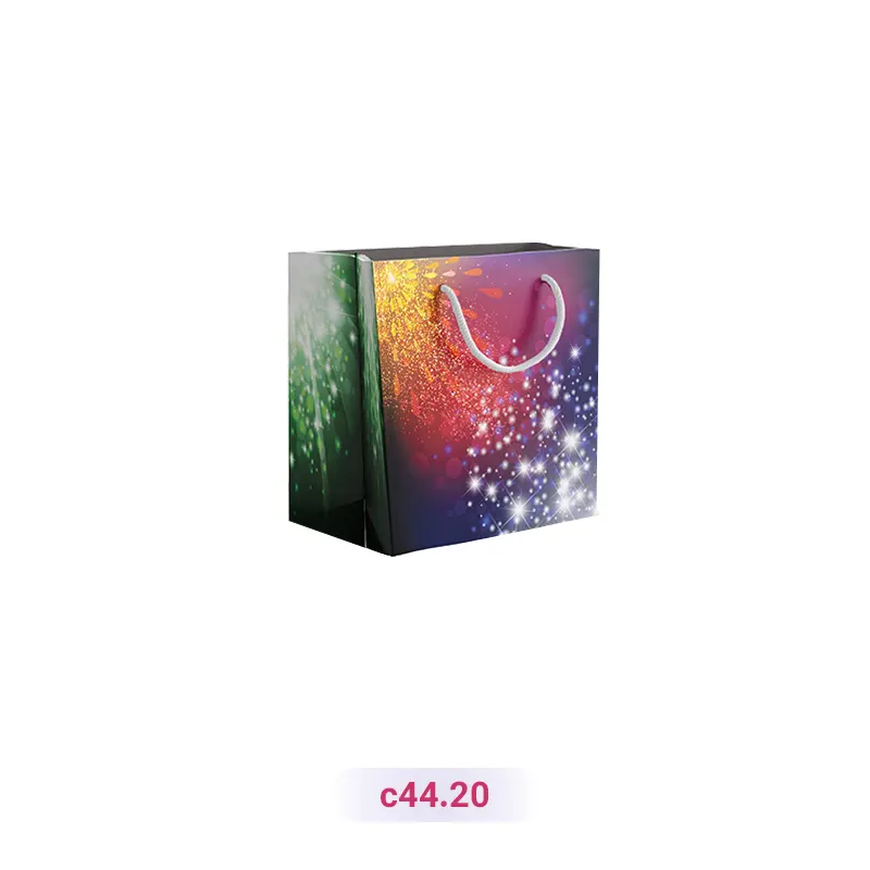 پاکت کادو با طرح فانتزی رنگی رنگی بنفش و سبز (سری 20)