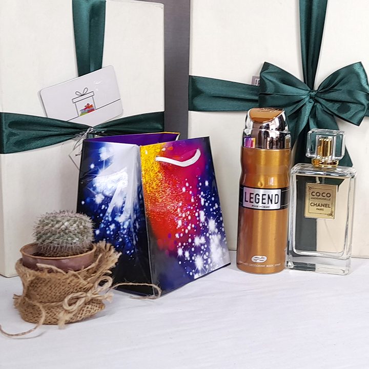 پاکت کادو با طرح فانتزی رنگی رنگی بنفش و سبز (سری 20) - تصویر 2