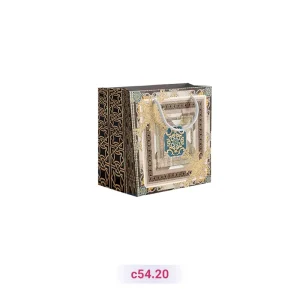 پاکت کادو با طرح کلاسیک اسلیمی کرم طلایی (سری 20)