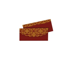 پاکت پول طلاکوب زرشکی اسلیمی