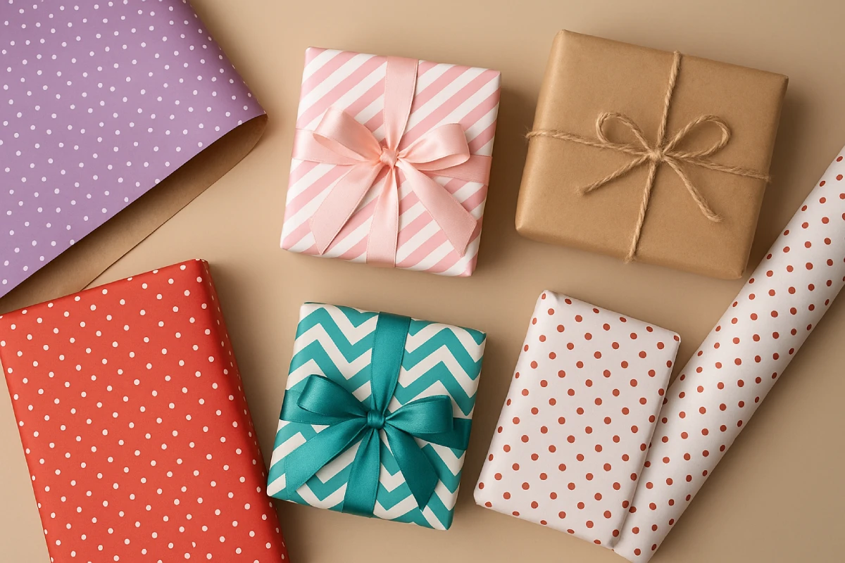 بسته بندی هدیه با کاغذ کادو
