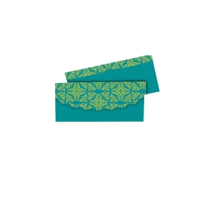 پاکت پول طلاکوب فیروزه ای اسلیمی