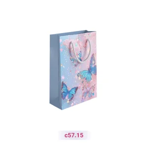 پاکت کادو با طرح پروانه آبی صورتی (سری 15)