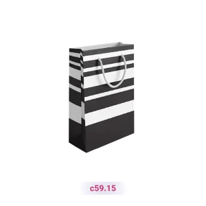 پاکت کادو با طرح راه راه مشکی سفید مشکی (سری 15)