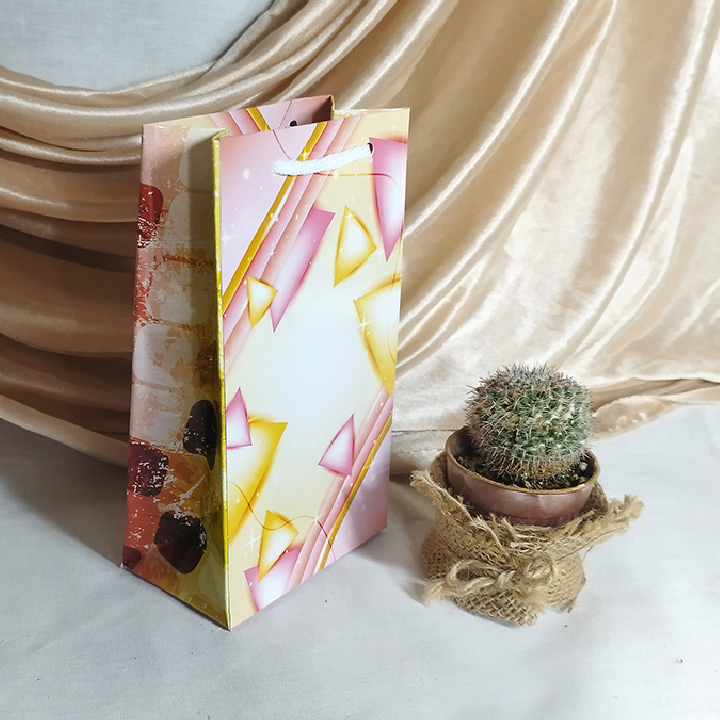 پاکت کادو با طرح اَشکال صورتی زرد (سری 15) - تصویر 2