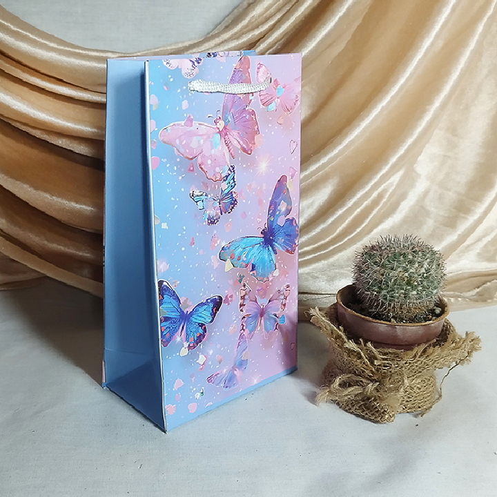 پاکت کادو با طرح پروانه آبی صورتی (سری 15) - تصویر 2