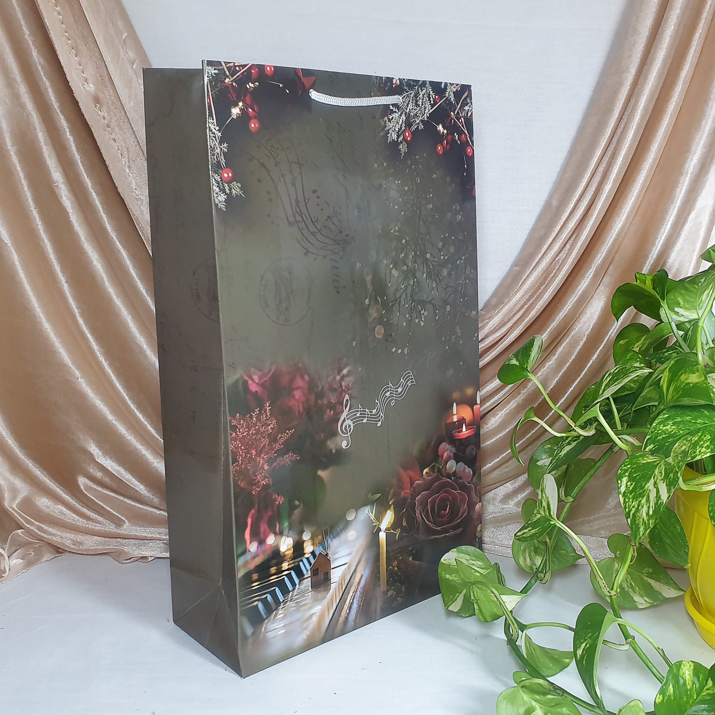 پاکت کادو با طرح گل رز خاکستری (سری 40) - تصویر 2