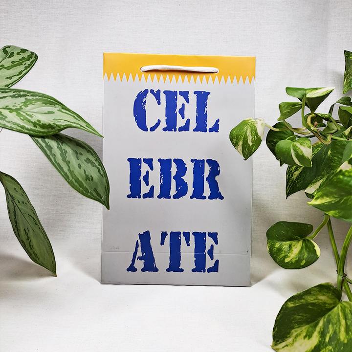 پاکت کادو با طرح CELEBRATE طوسی (سری 30) - تصویر 2