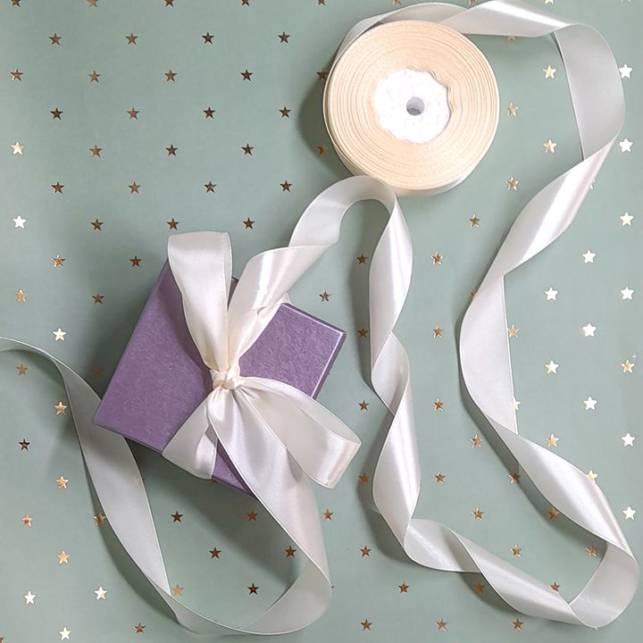 روبان ساتن 25 میل (کرمی) - تصویر 2