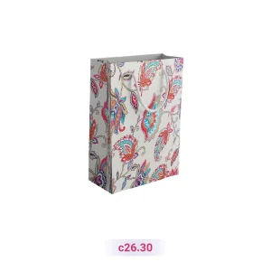 پاکت کادو با طرح گل سنتی سفید (سری 30)