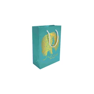 پاکت کادو با طرح فر طلایی فیروزه ای (سری 35)