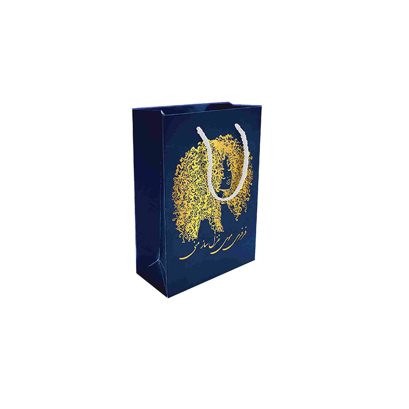 پاکت کادو با طرح فر طلایی آبی (سری 35)