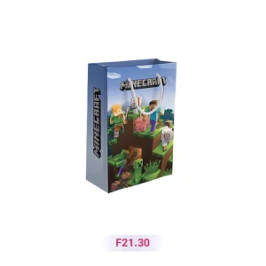 پاکت کادو با طرح ماینکرافت آبی (سری 30)