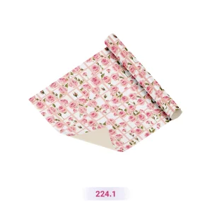 کاغذ کادو طرح گل صورتی رنگ