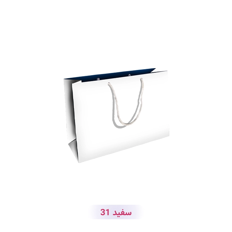 پاکت کادو با طرح ساده تک رنگ سفید (سری 31)